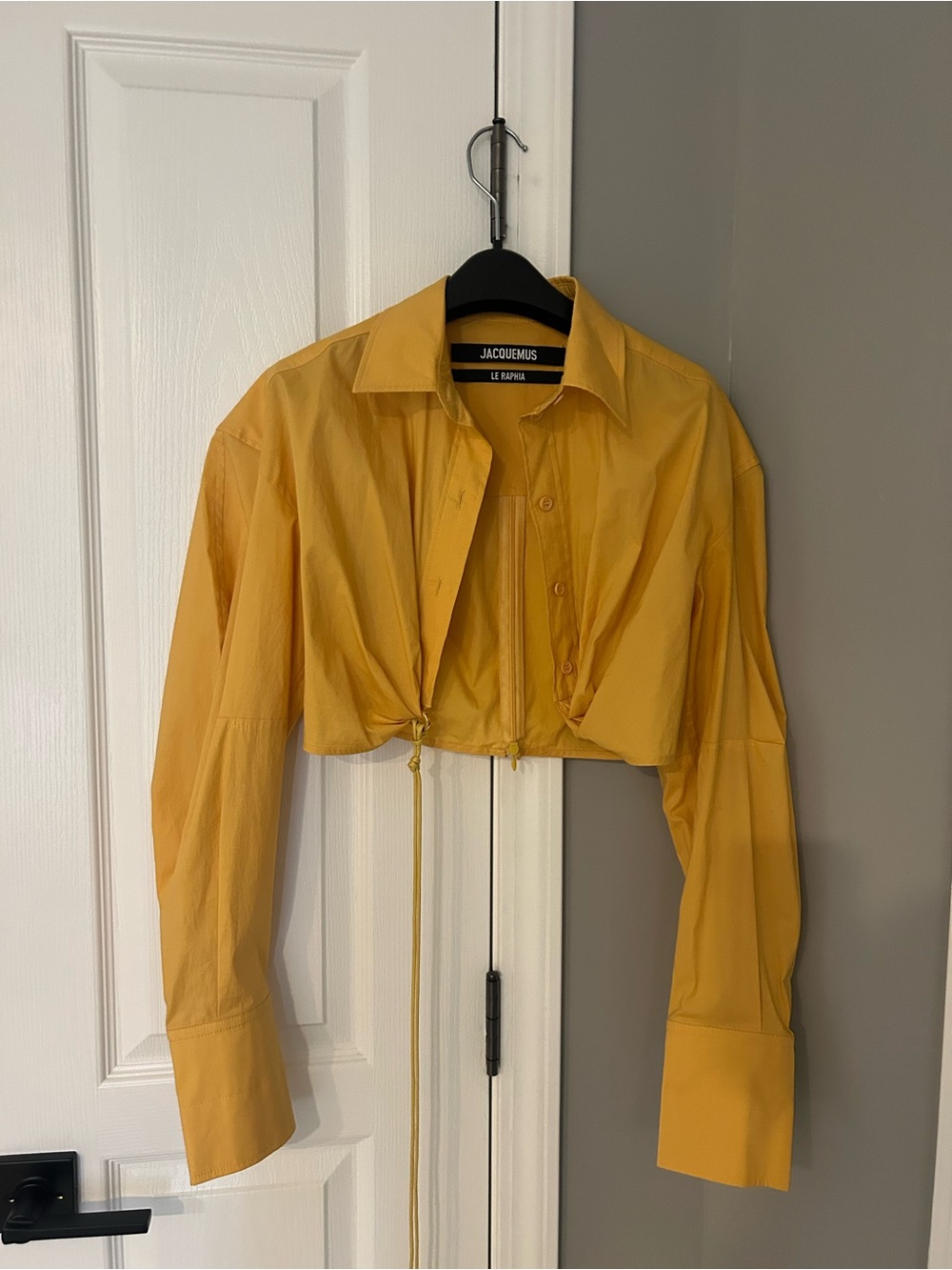 Jacquemus Yellow Cropped Button-Up Shirt